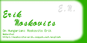 erik moskovits business card